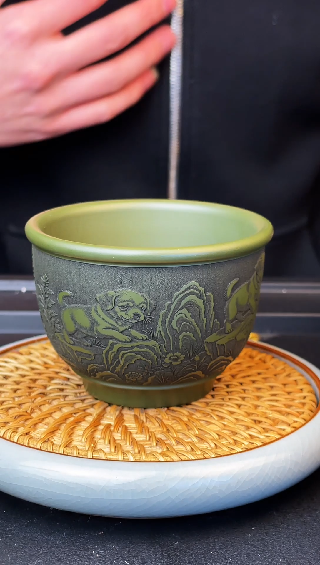 五福旺财  泥中翡翠 主人杯