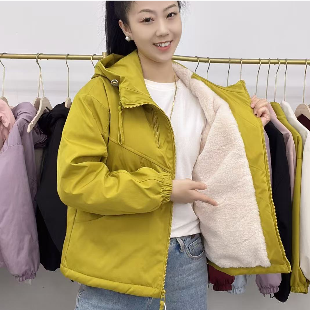 【加绒加厚】外套女2025冬季新款休闲宽松保暖加绒夹克外套女