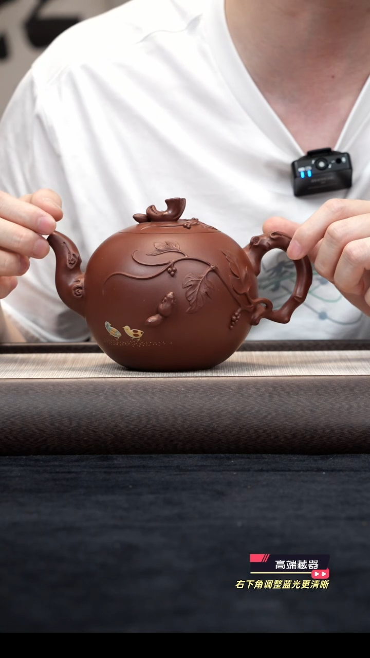 茶壶紫砂【k027】松鼠葡萄宜兴紫砂SLB