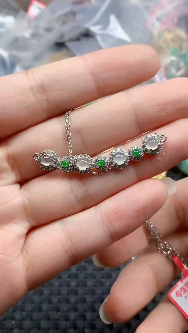 银S925镶嵌戒指翡翠天然A货缅甸翡翠