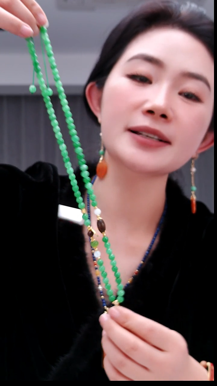 颈饰合金石英质玉1173绿万能链