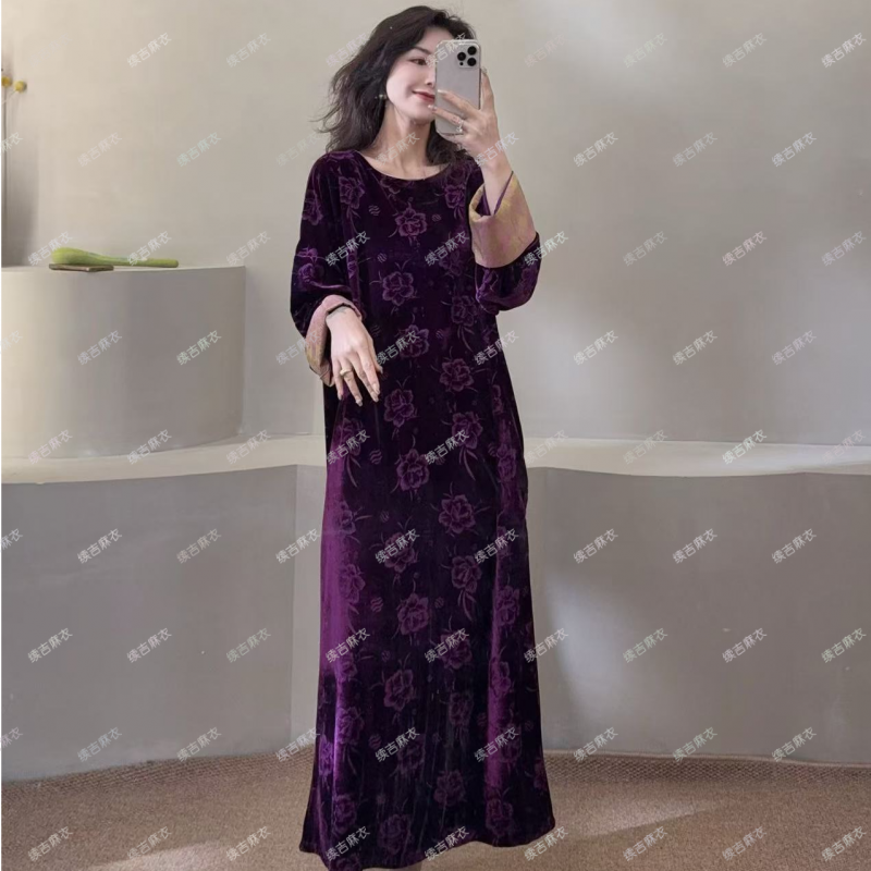 春-原创设计25-26【浮生若梦】气质长袖显瘦春款连衣裙