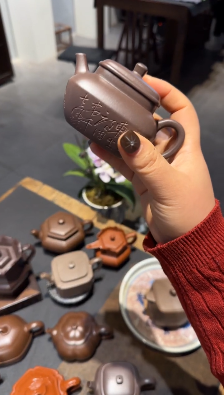 【闪购商品】紫砂茶壶天青合欢