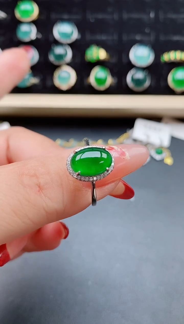 【闪购商品】翡翠戒指银S925镶嵌321321