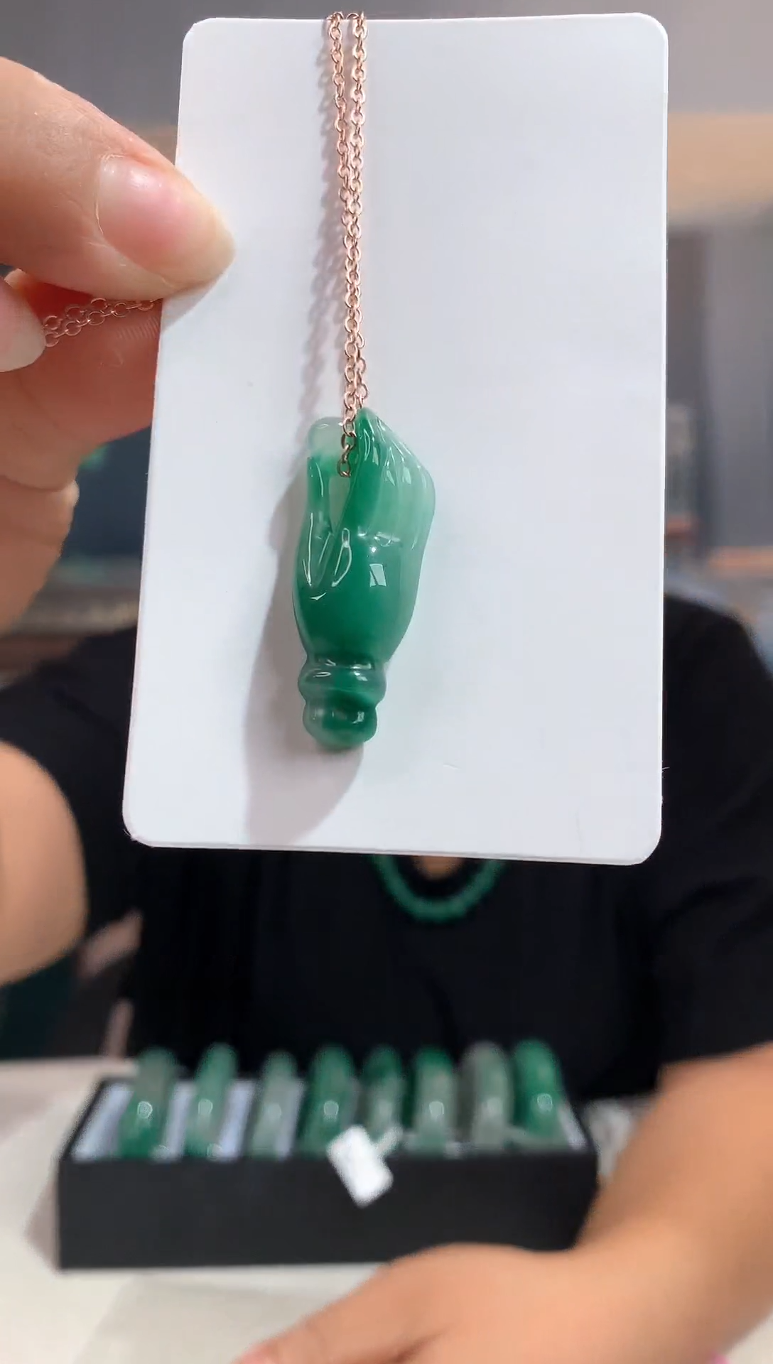 未镶嵌吊坠石英质玉（非洲翠）精品非洲翠佛手吊坠