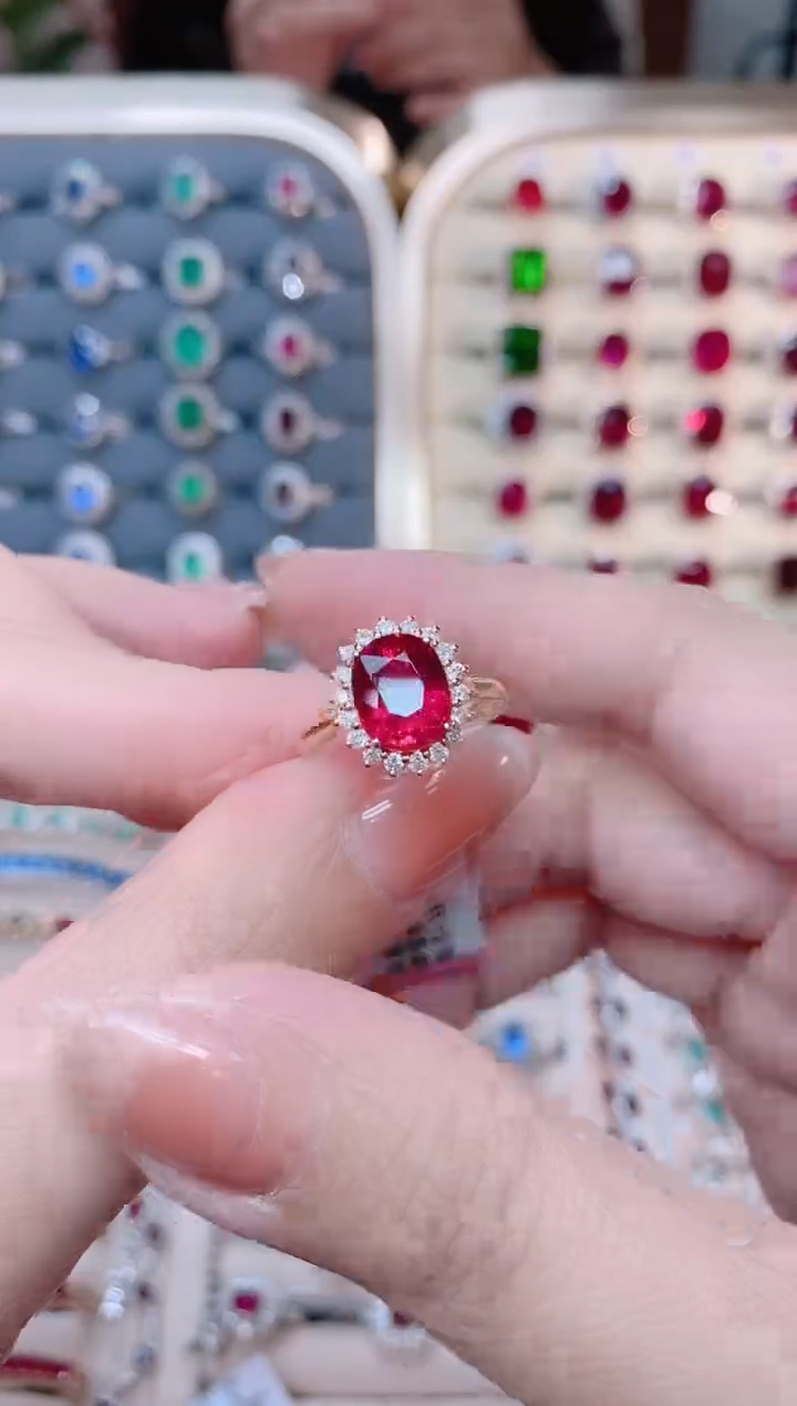 【闪购商品】碧玺18K金戒指18K金镶嵌1