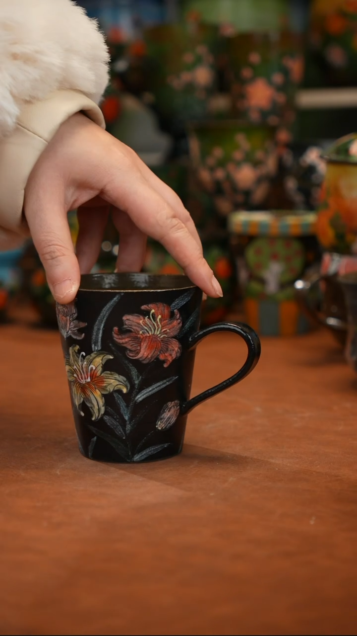 紫砂油画釉下彩手绘