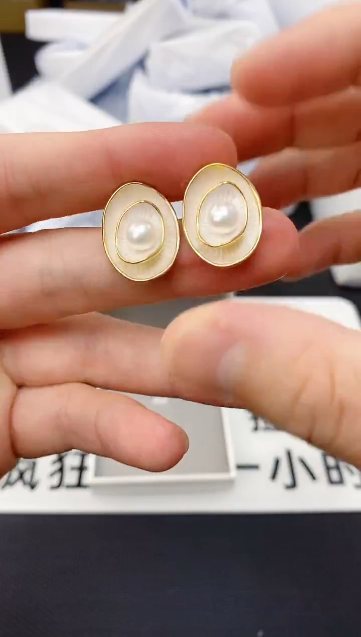 未镶嵌耳饰淡水珍珠ed1082