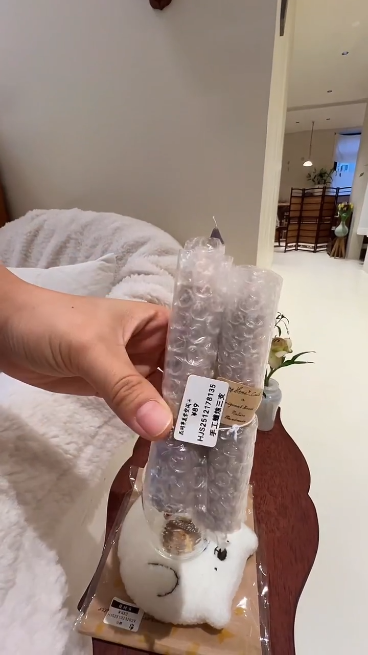 茶道摆件0000蜡烛三只