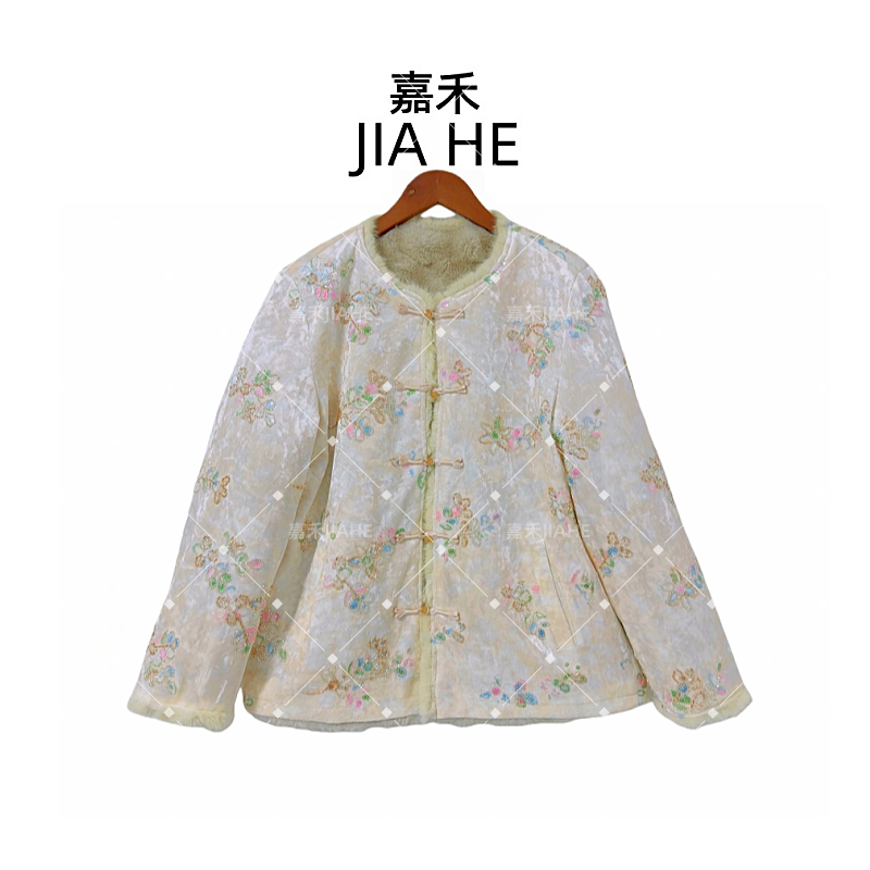 【金枝玉叶】冬季25新款外套水貂毛香云老料上衣百搭双面穿