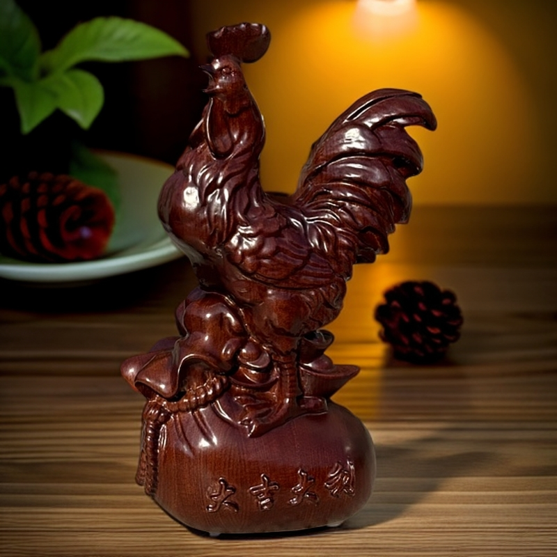 大连华丰家具集团实木大吉（鸡）大利工艺饰品摆件