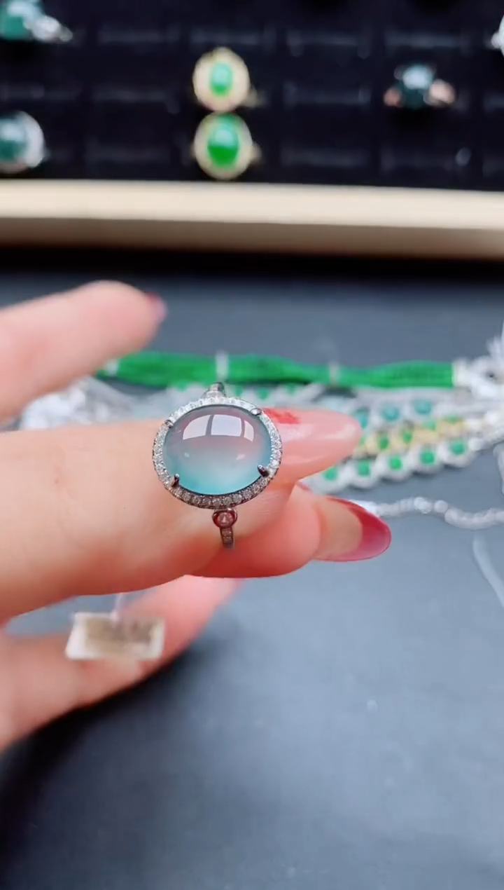 【闪购商品】翡翠戒指银S925镶嵌21321