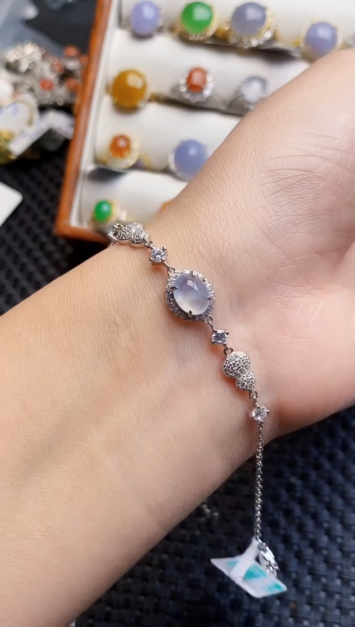 银S925镶嵌戒指翡翠琳*酱1145