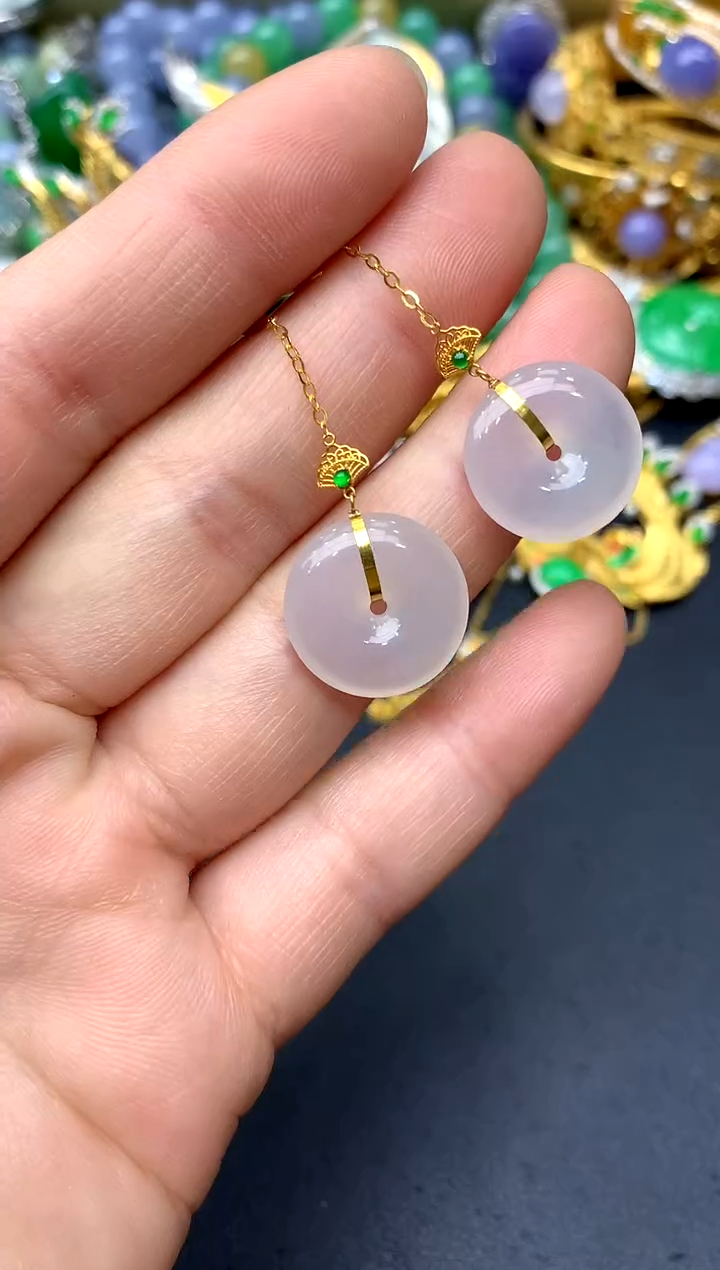 18K金镶嵌翡翠耳饰36-中国好珍宝