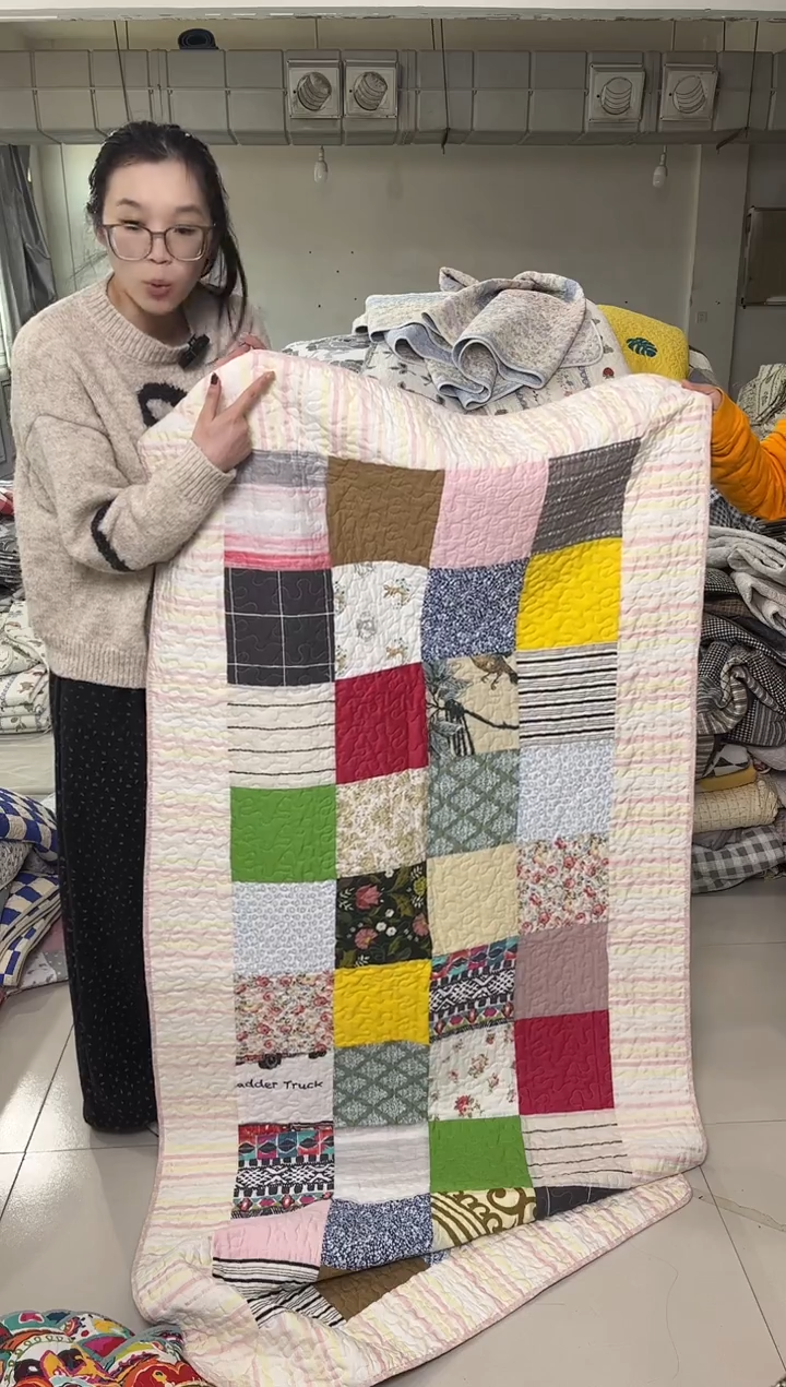 棉90*200天丝边百家被