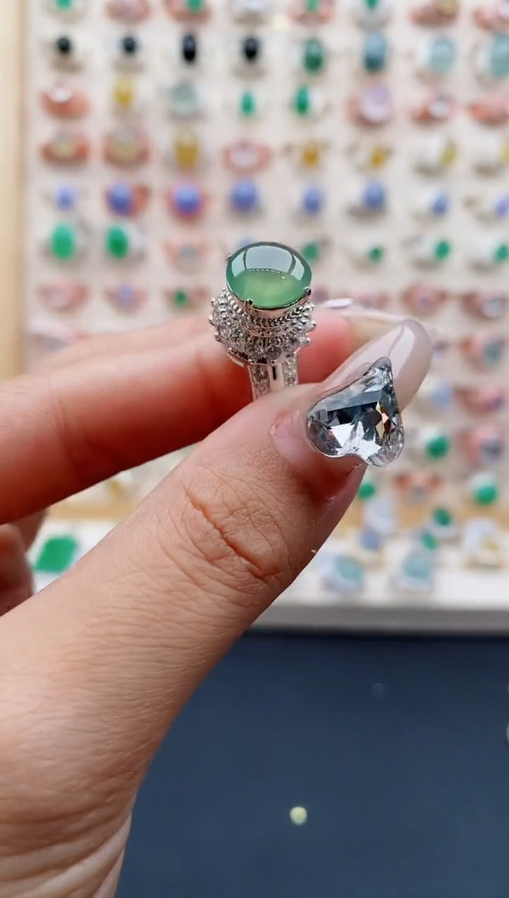 【闪购商品】翡翠戒指未镶嵌缅甸天然A货翡翠222  5+2