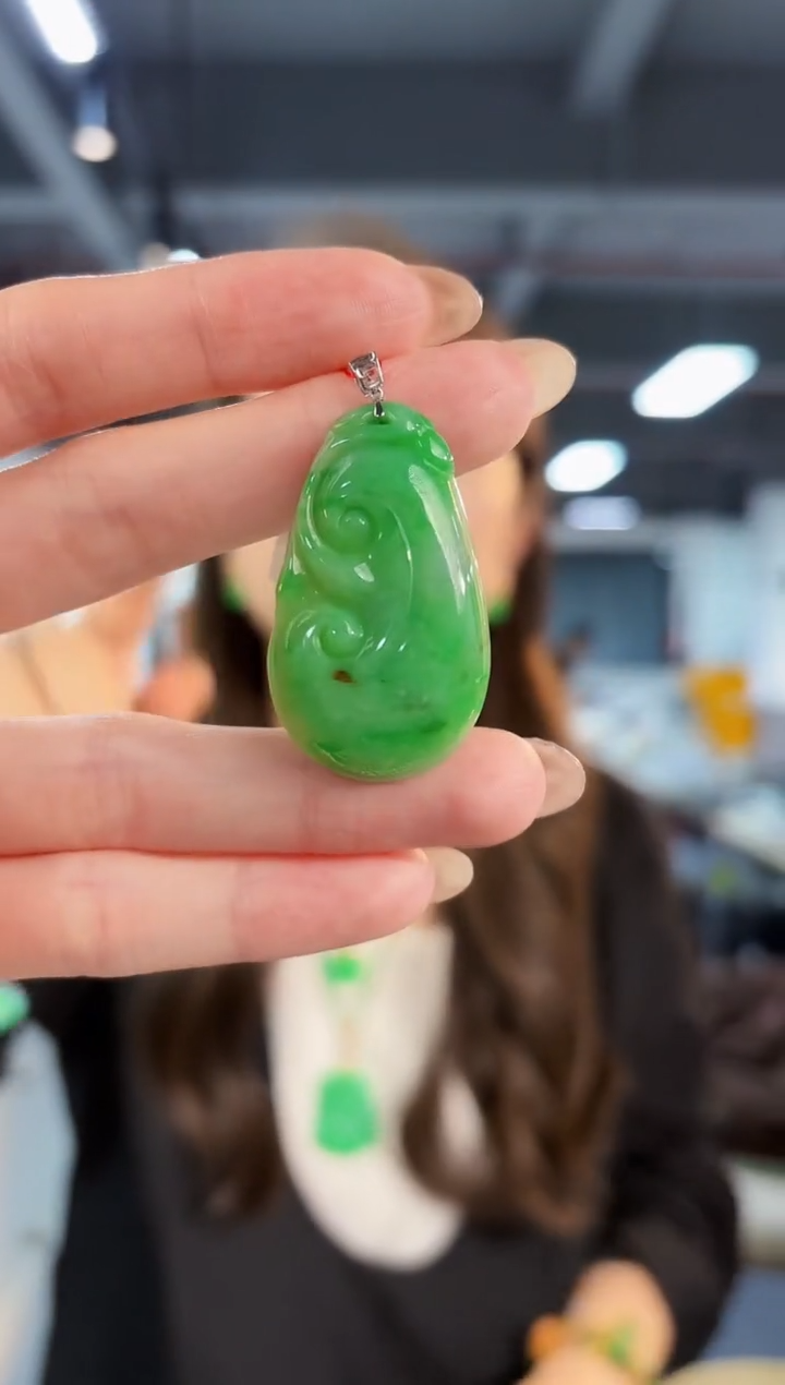 【闪购商品】翡翠颈饰18K金镶嵌缅料A货/支持复检/一件