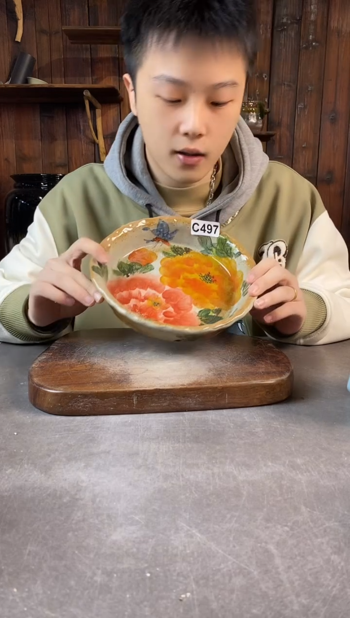 碗497，手工手绘，超值陶瓷