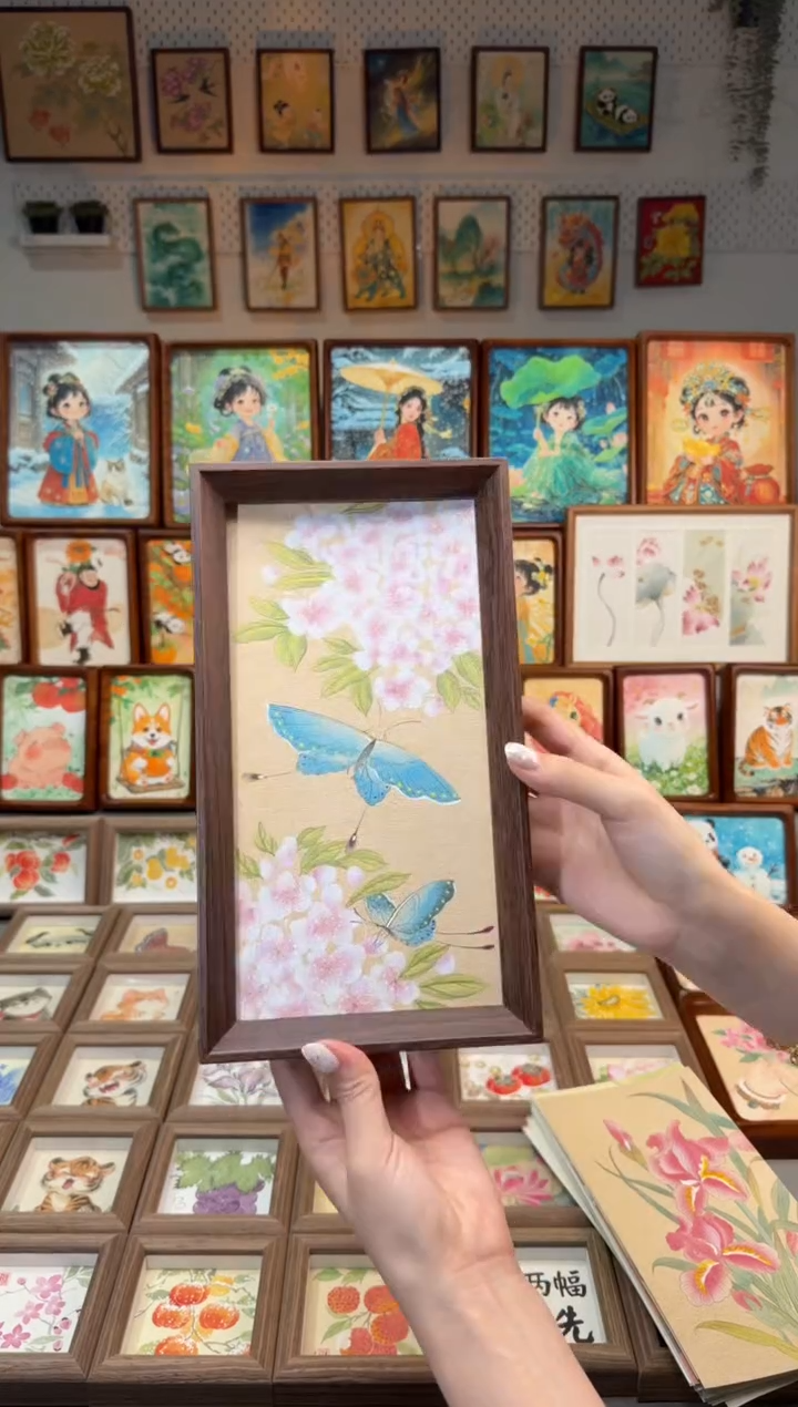 国画绣球花蝴蝶 手绘国画27