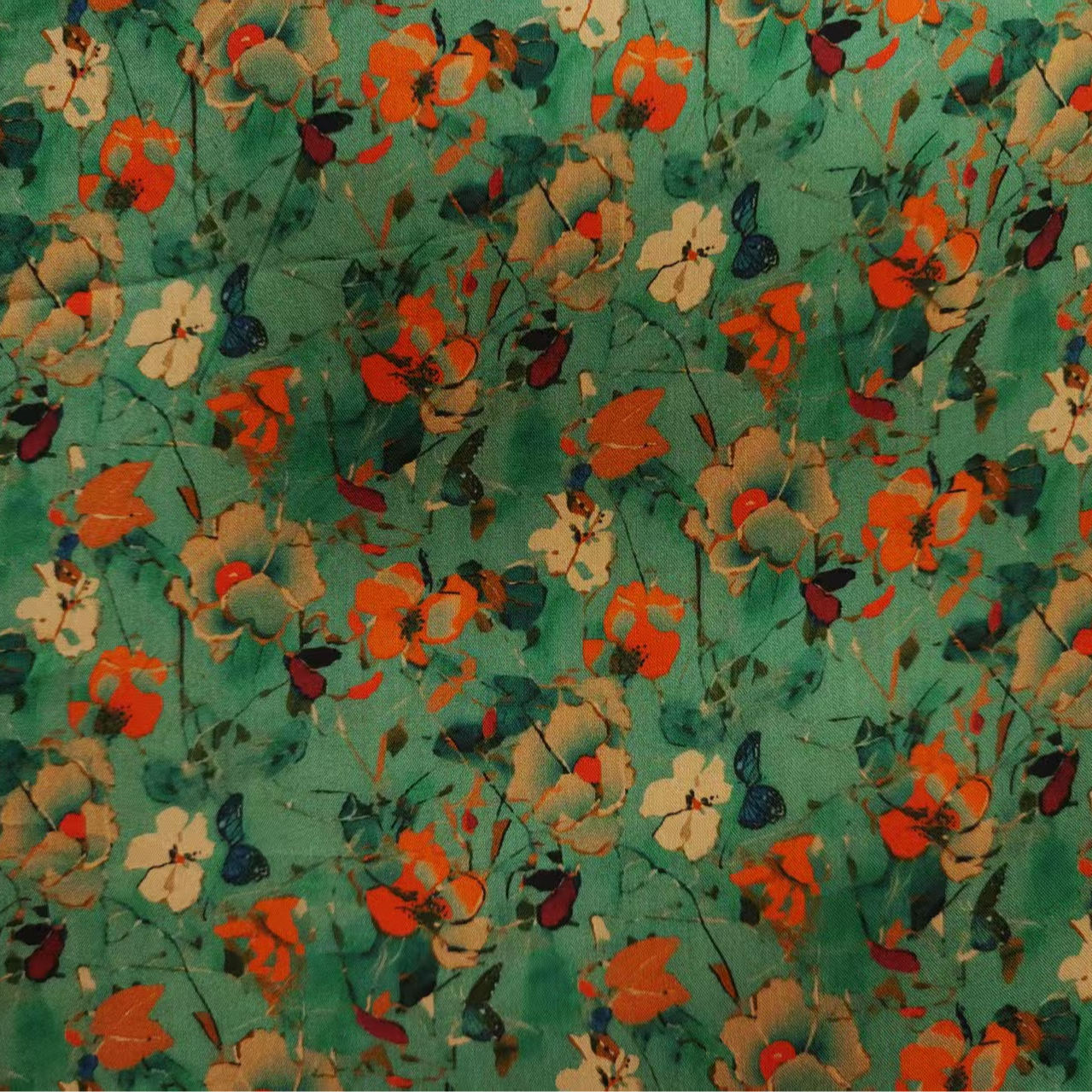 雕印染底贡缎云霞棉语绵绸面料（不支持七天无理由退换）