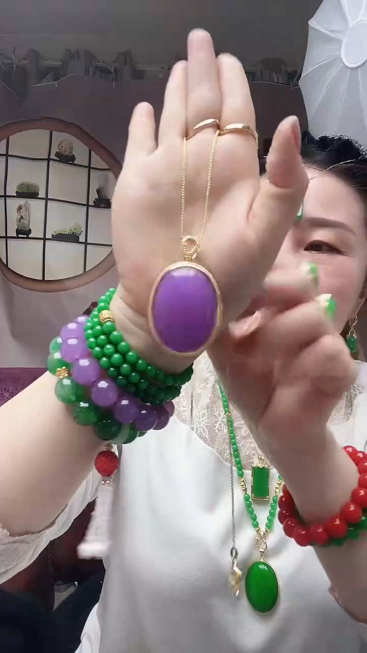 【闪购商品】翡翠颈饰14K金镶嵌A51号