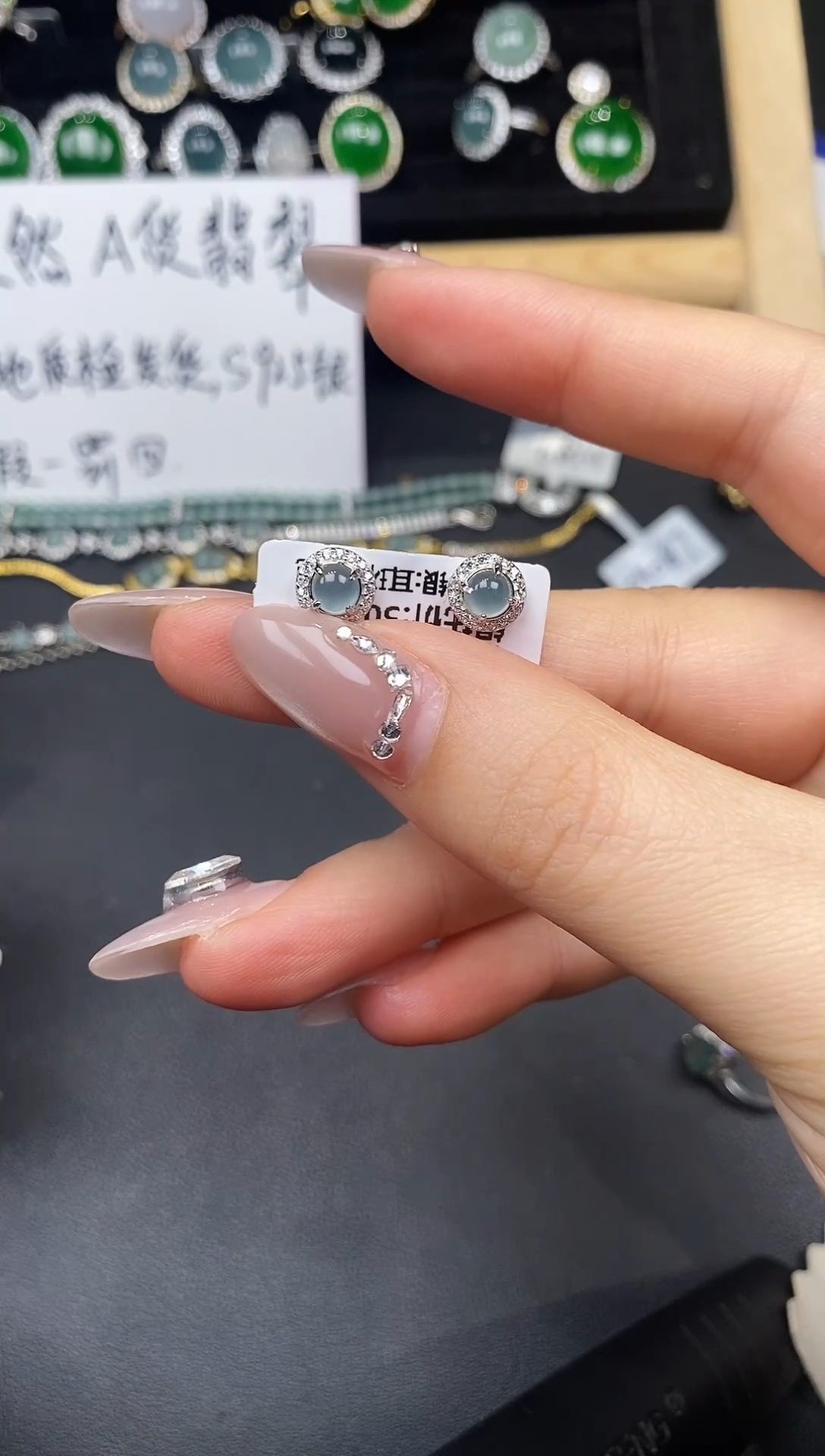 银S925镶嵌戒指翡翠63564