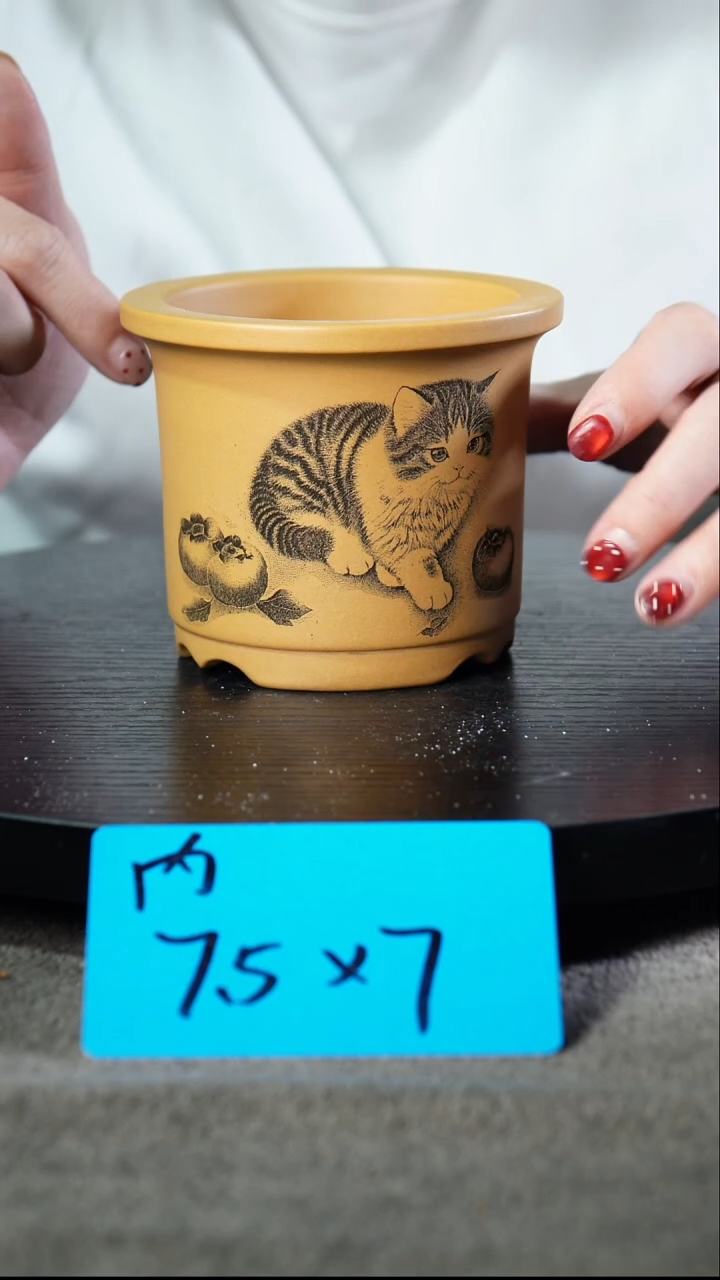 宜兴紫砂花盆小盆