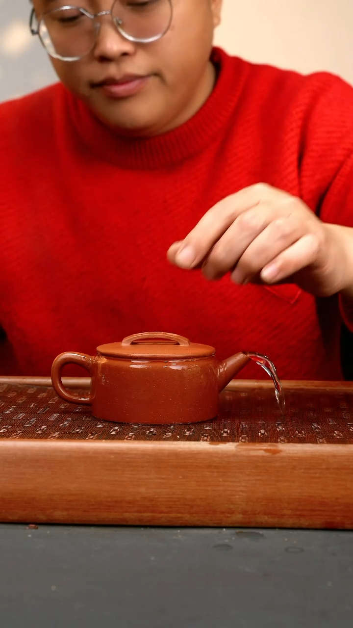 【闪购商品】紫砂茶壶sy 红降坡 汉瓦