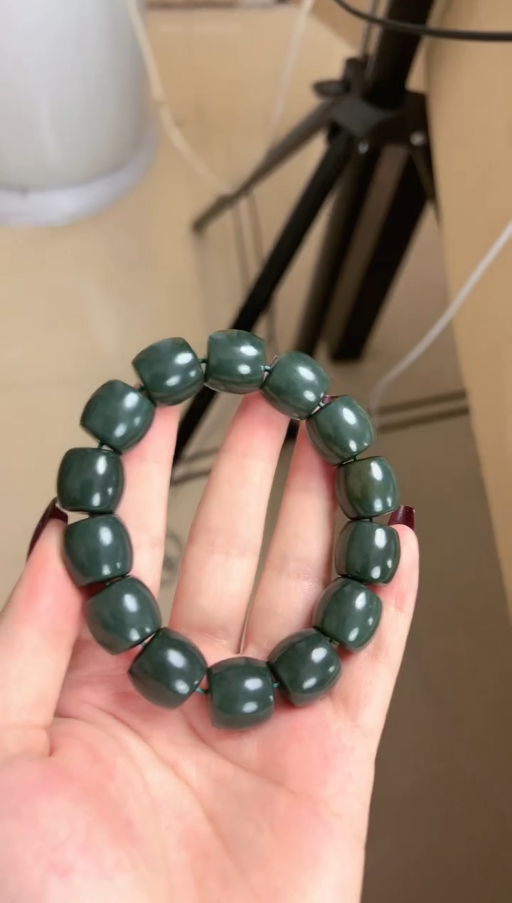 【闪购商品】和田玉手链未镶嵌新疆和田玉且末蓝齐切手串16