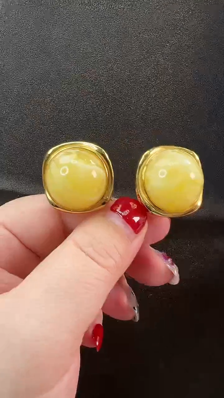 【闪购商品】琥珀耳饰未镶嵌耳环
