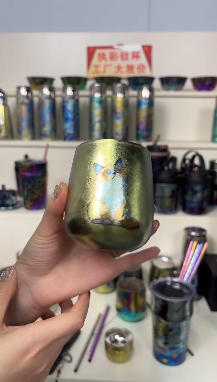 纯钛蛋杯 黄色 小猫 