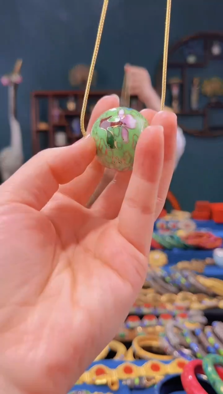 【闪购商品】景泰蓝3.0大珠链子浅绿色