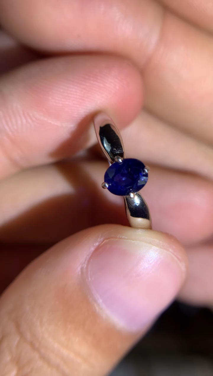 【闪购商品】蓝宝石戒指银S925镶嵌天然