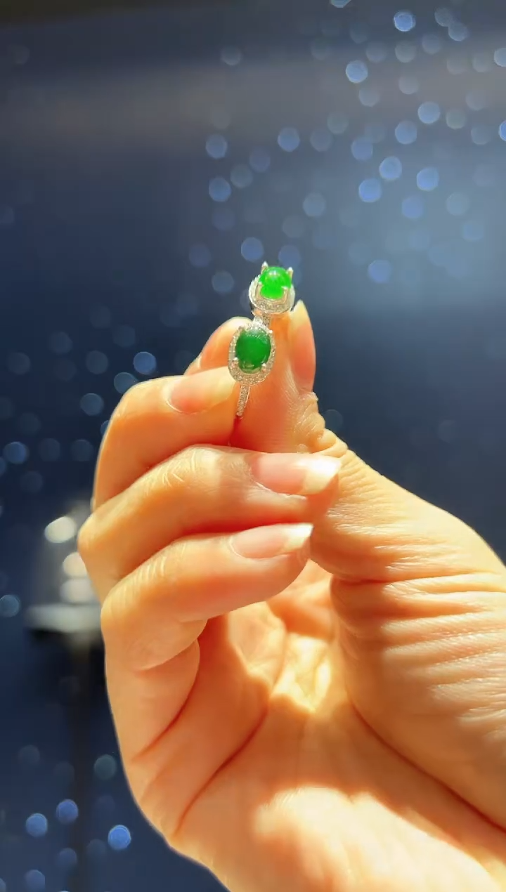 【闪购商品】翡翠耳饰银S925镶嵌103】