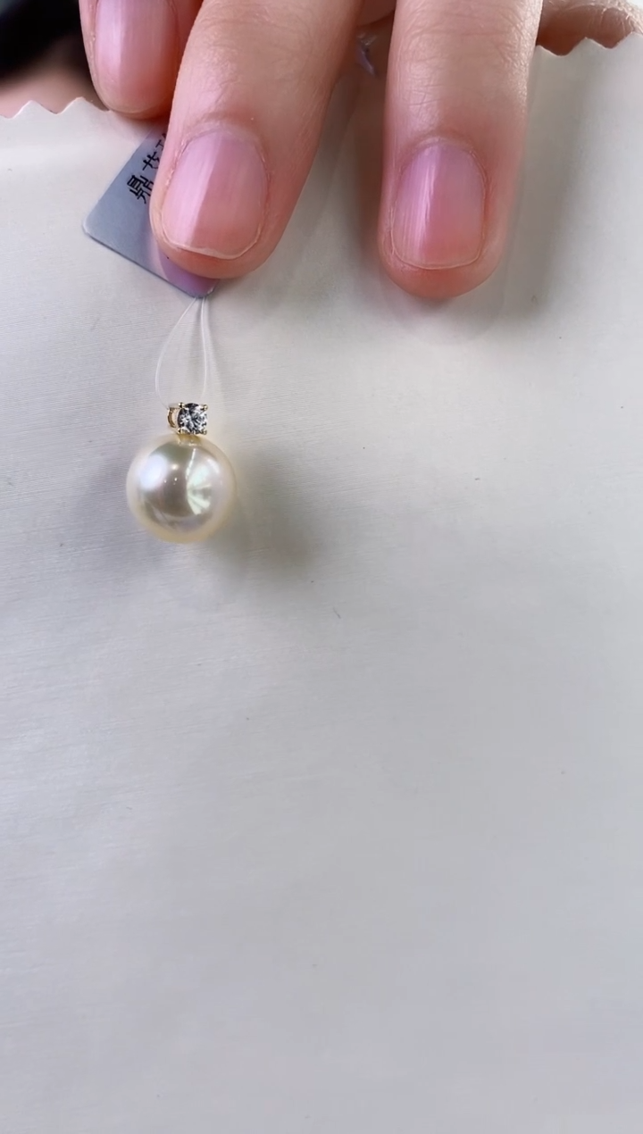 【闪购商品】海水珍珠吊坠(不含链)18K金镶嵌10-11海水珍珠吊坠