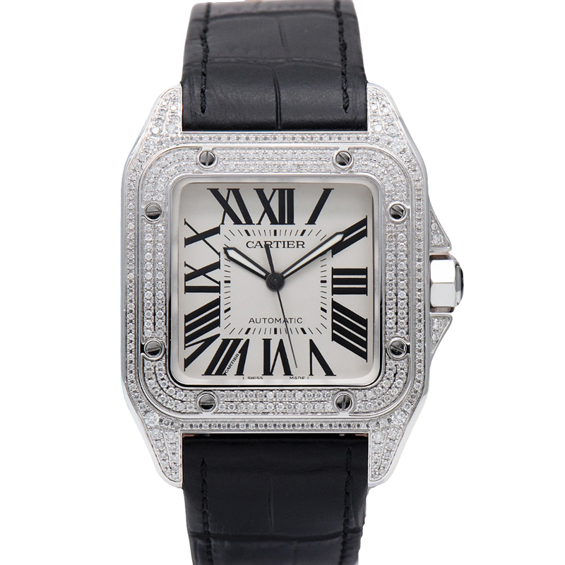 99新 Cartier/卡地亚 山度士系列W20073X8后钻41*51mm自动机械表