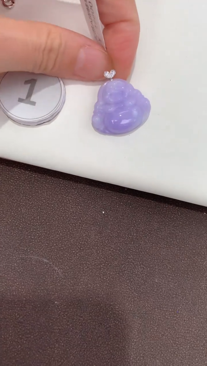 翡翠18K金镶嵌颈饰天然缅甸A货翡翠