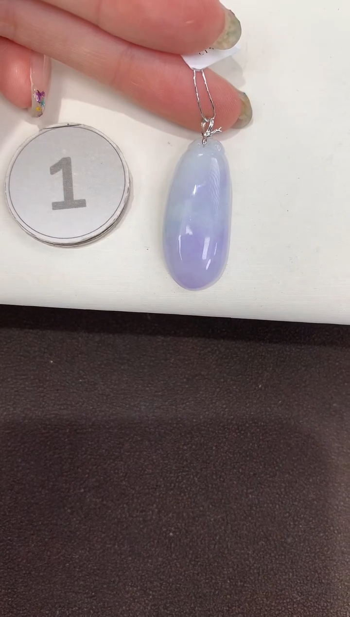 颈饰18K金镶嵌翡翠天然缅甸A货翡翠