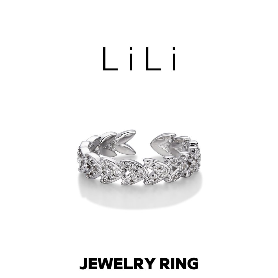 合金锆石戒指 【丰收麦穗】设计师高定轻奢时尚可调节指环DN936