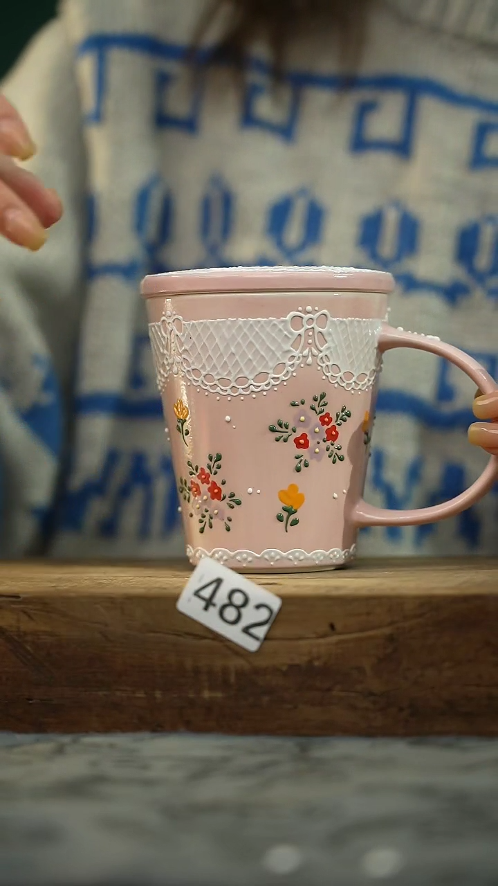 【闪购商品】瓷片新品！设计师款手绘/咖啡杯 喜喜