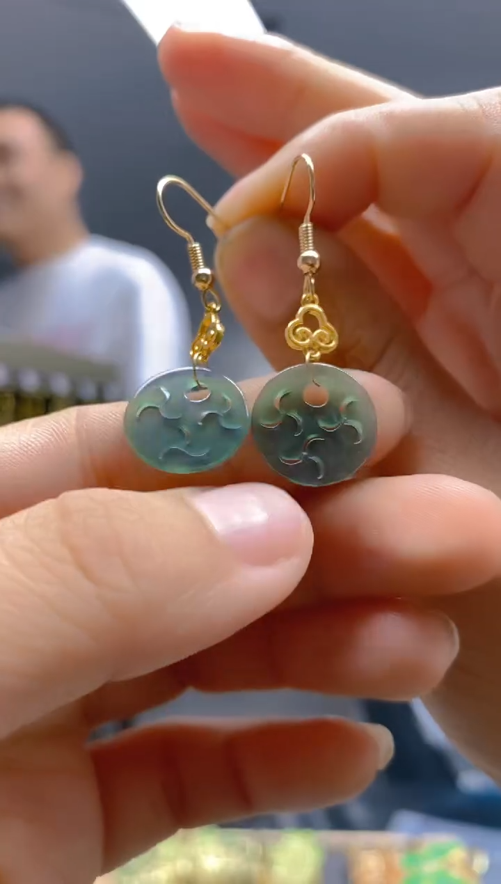 【闪购商品】翡翠耳饰合金346翡翠耳钩