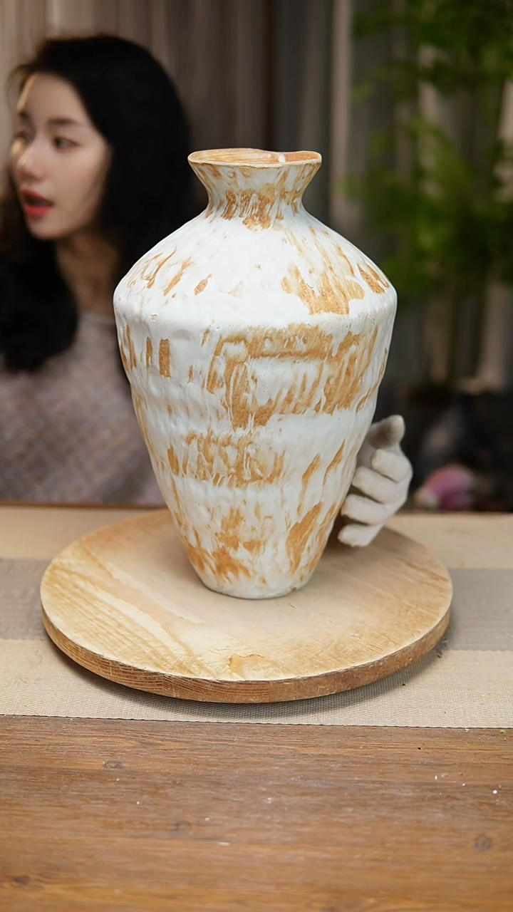 【闪购商品】陶瓷  花器诧寂黄高脚