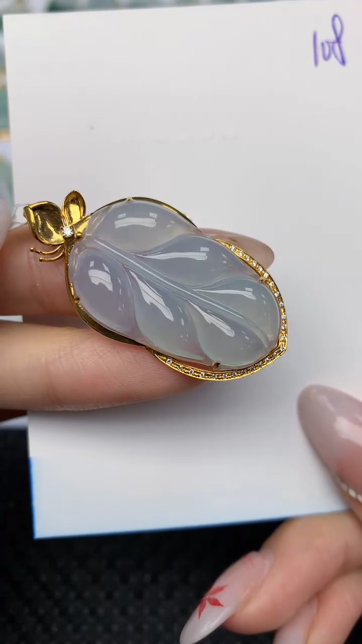 【闪购商品】翡翠颈饰18K金镶嵌天然翡翠A货