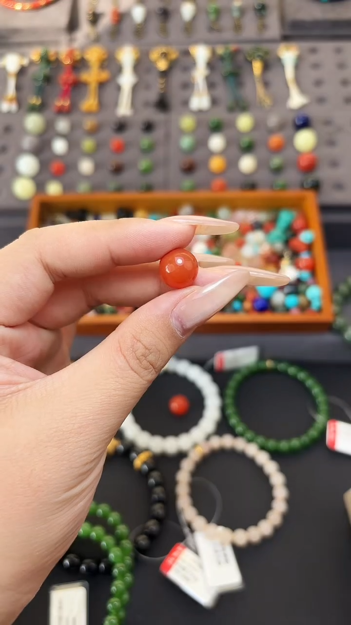 未镶嵌车挂玛瑙/玉髓12mm单珠