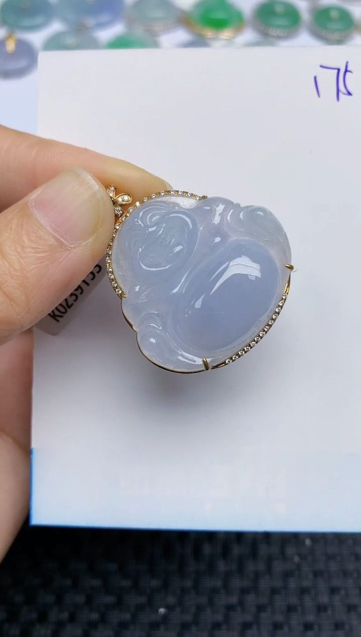 【闪购商品】翡翠挂件18K金镶嵌天然A货翡翠 175