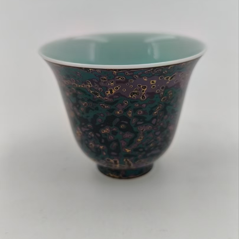 景德镇官方甄选  镇窑 "犀皮漆系列 姹紫 铃铛杯"
