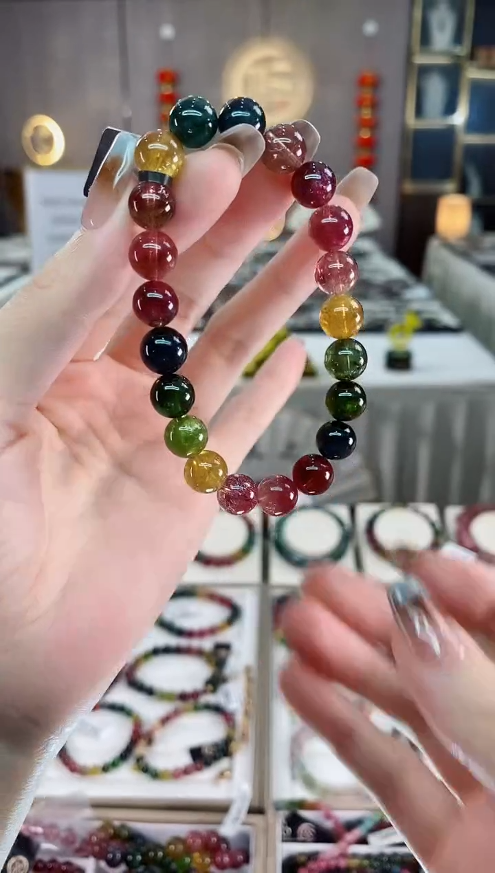 单圈手串9mm+未镶嵌碧玺dan多样性发货一条