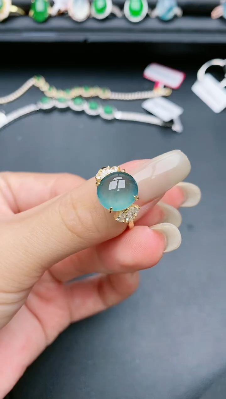 翡翠戒指银S925镶嵌111111111111
