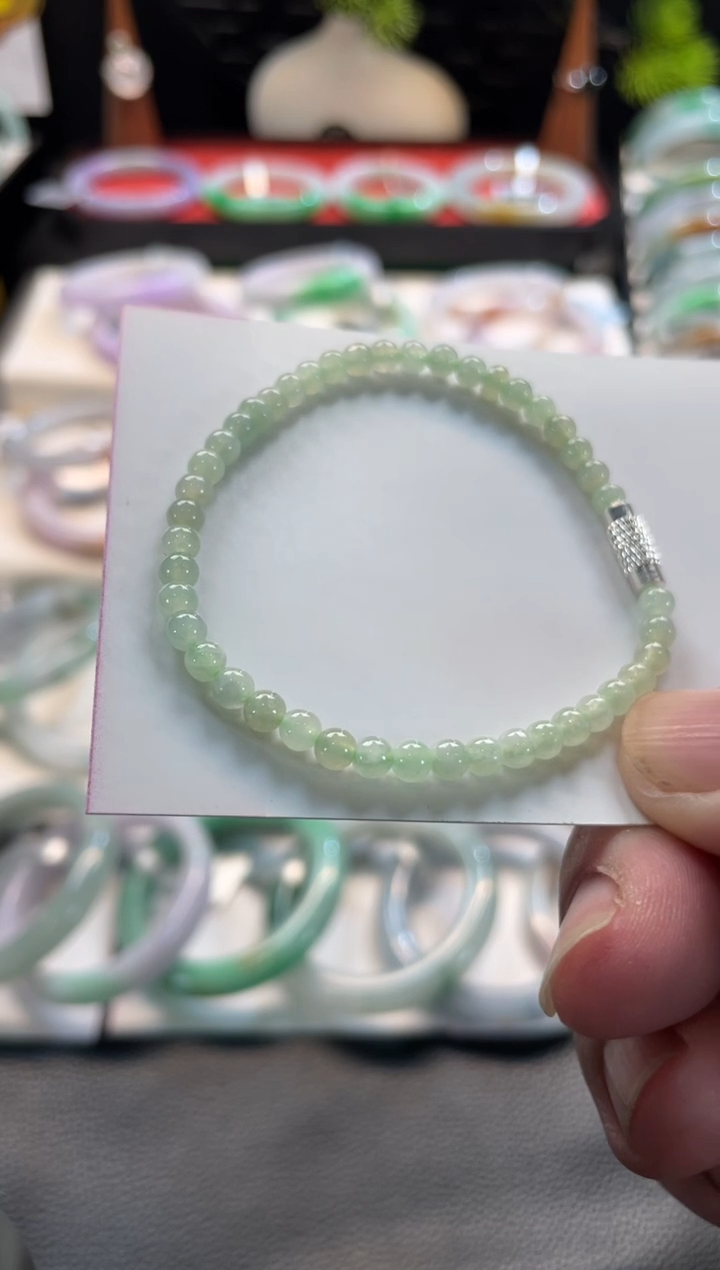 未镶嵌手链翡翠39号链接 有纹裂