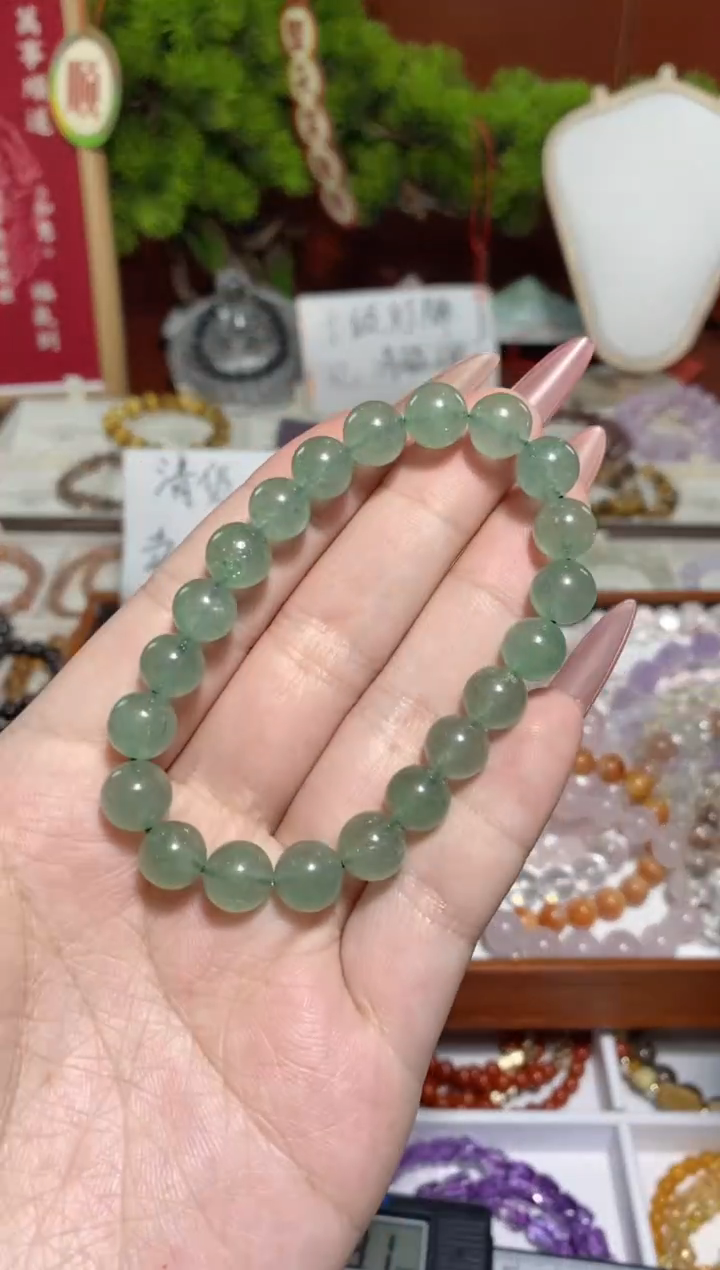 【闪购商品】水晶手串未镶嵌绿草莓晶9mm+